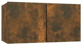 vidaXL Σετ Επίπλων Τηλεόρασης 4 Τεμαχίων Καπνιστή δρυς Επεξ. Ξύλο