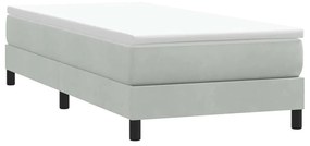 vidaXL Κρεβάτι Boxspring με Στρώμα Ανοιχτό Γκρι 100x210 εκ. Βελούδινο