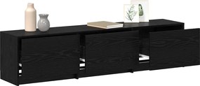 vidaXL Τηλεοπτική βιβλιοθήκη με LED Μαύρη Δρυς 165 x 34 x 40 εκ.
