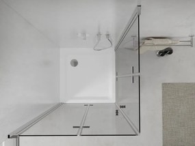 Mexen Lima Διπλή πτυσσόμενη καμπίνα ντους 90 x 90 cm, διάφανη, χρώμιο + επίπεδη