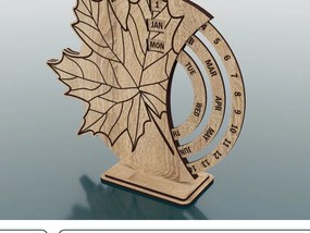 Σετ των 2 Intra απο ξύλο plywood 3mm-4mm πάχος – Ξύλινο διαρκές ημερολόγιο φύλλων κομμένο με λέιζερ Δίασταση 20x20 cm INTRAFABR-47679531