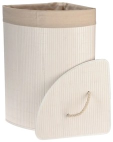 Bathroom Solutions Καλάθι Άπλυτων Γωνιακό Λευκό από Μπαμπού