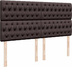 vidaXL Κρεβάτι Boxspring με Στρώμα Σκούρο Καφέ 180x200 εκ Υφασμάτινο