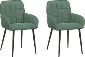 vidaXL Καρέκλες φαγητού 2 pcs Βελούδο Θαλασσί 57 x 50 x 85 εκ.