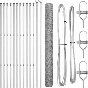 vidaXL Στύλος Περιφράξεων Ασημί 25 x 1,6 μ (36 χλστ πλέγμα) Ατσάλι