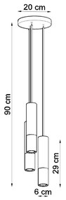 Sollux Κρεμαστό φωτιστικό Loopez 3,ατσάλι,3xGU10/40w,μαύρο,χαλκού