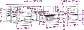 vidaXL Σειρά Καναπέ Εξωτερικού με μαξιλάρι 6 pcs Λευκό και Μπεζ
