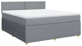 ΚΡΕΒΑΤΙ BOXSPRING ΜΕ ΣΤΡΩΜΑ ΑΝΟΙΧΤΟ ΓΚΡΙ 180X200 ΕΚ. ΥΦΑΣΜΑΤΙΝΟ 3287528