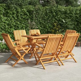 vidaXL Καρέκλες Κήπου Πτυσσόμενες 6 τεμ. 61x67x90 εκ. Μασίφ Ξύλο Teak