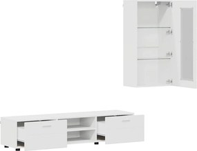 vidaXL Σετ επίπλου τηλεόρασης FLORIN 3 pcs Λευκό Επεξεργασμένο ξύλο