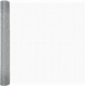 vidaXL Στύλος Περιφράξεων Ασημί 50 x 1 μ (12 x 12 χιλ. πλέγμα) Ατσάλι