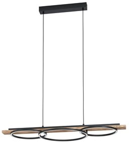 Φωτιστικό Οροφής-Ράγα Boyal 99624 101x40x110cm 2xLed 12,5W Black-Natural Eglo