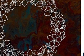 Σετ των 2 Intra απο ξύλο plywood 3mm-4mm πάχος – Χαρτοκομμένο στεφάνι λουλουδιών για διακόσμηση = Δίασταση  20x20 cm INTRAFABR-30828381