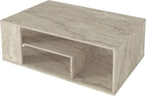 Τραπεζάκι σαλονιού Abdera Megapap χρώμα travertine 110x60x42εκ.
