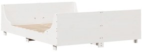 vidaXL Σκελετός Κρεβ. Χωρίς Στρώμα Λευκό 135x190 εκ Μασίφ Πεύκο