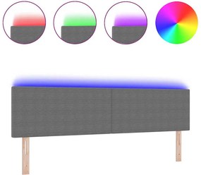 vidaXL LED κεφαλάρι με κεφαλάρι Ανοιχτό γκρι 180 cm Πολυεστέρας