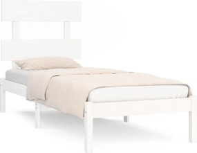 vidaXL Πλαίσιο Κρεβατιού Λευκό 100 x 200 εκ. από Μασίφ Ξύλο Πεύκου