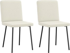 vidaXL Καρέκλες Τραπεζαρίας 2 τεμ. Κρεμ Βελούδινες