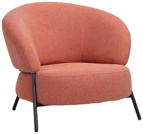Πολυθρόνα Jennie ύφασμα σε κεραμιδι απόχρωση με μαύρα μεταλλικά πόδια 84x84x71,5εκ 84x84x71.5 εκ.