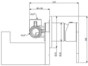 Μίκτης εντοιχισμού Slim Vicario -Mpronze