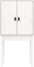 vidaXL Ντουλάπι Ψηλό Λευκό 60 x 40 x 120 εκ. από Μασίφ Ξύλο Πεύκου