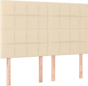 vidaXL Κρεβάτι Boxspring με Στρώμα Κρεμ 140x200 εκ. Υφασμάτινο