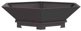 vidaXL Φωτιά Πυρκαγιάς Εξαγωνική Μαύρη 100x100x28 εκ Ατσάλι