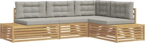 vidaXL 5 pcs Σειρά Καναπέ Εξωτερικού Πολυεστέρας Λευκό