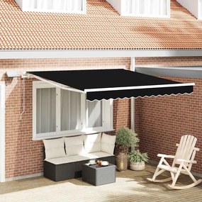 vidaXL Ανασυρόμενη Τέντα Μαύρη with Μαύρο 300 x 250 εκ Μαύρο