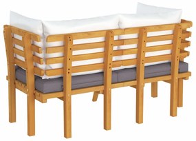 vidaXL Καναπές Κήπου Διθέσιος από Μασίφ Ξύλο Ακακίας με Μαξιλάρια
