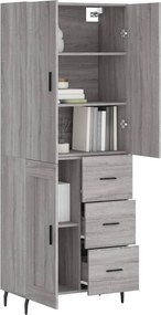 vidaXL Ντουλάπι Γκρι Sonoma 69,5 x 34 x 180 εκ. Επεξεργασμένο Ξύλο