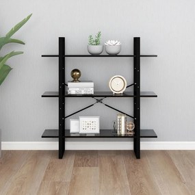 vidaXL Βιβλιοθήκη Μαύρη 100 x 30 x 105 εκ. από Μοριοσανίδα