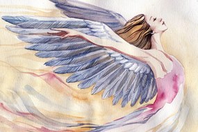 Εικόνα ενιαίο άγγελο με μωβ φτερά - 120x80
