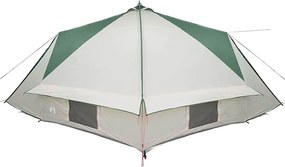 vidaXL Τέντα Teepee 10 Ατόμων Πράσινο και Λευκό 567 x 470 x 242 εκ.