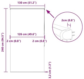 Κουρτίνα Μπάνιου Ρολό κασέτα 130x240εκ. Πλάτος υφάσματος 126εκ. - Πολύχρωμο