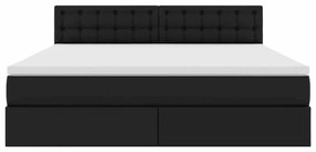 vidaXL Κρεβάτι Αποθήκης με στρώμα Μαύρο 160 x 200 cm Τεχνητό Δέρμα