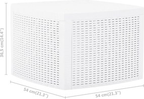 vidaXL Βοηθητικό Τραπέζι Λευκό 54 x 54 x 36,5 εκ. Πλαστικό