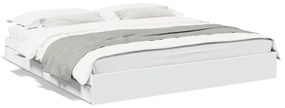 Πλαίσιο Κρεβατιού με Συρτάρια Λευκό 200x200 εκ Επεξεργ. Ξύλο - Λευκό