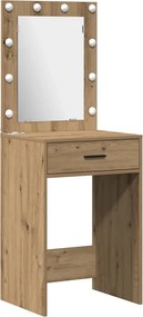 vidaXL Σετ Τραπέζι Ντυσίματος με LED 2 τμχ. Artisan Oak