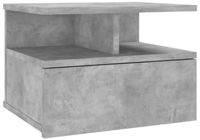 vidaXL Κομοδίνα Κρεμαστά 2τεμ. Γκρι Σκυροδ. 40x31x27εκ. από Επεξ. Ξύλο