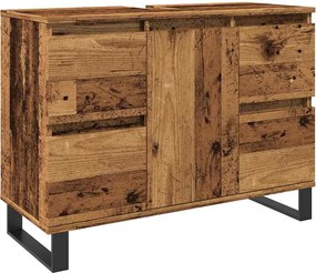 vidaXL Ντουλάπι νιπτήρα μπάνιου Παλιό ξύλο 80x33x60 cm