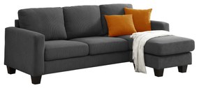 Liberta SENSO ΚΑΝΑΠΕΣ ΓΩΝΙΑ ΑΝΑΣΤΡΕΨΙΜΗ ΓΚΡΙ CARROT 217x143xH86cm 217x143xH86cm 01-3318