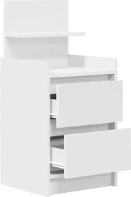 vidaXL Κομοδίνο με 2 συρτάρια Λευκό 38x34x80 cm