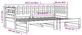 Καναπές Κρεβάτι Συρόμενος Λευκός 2x(90x200) εκ. Μασίφ Πεύκο - Λευκό