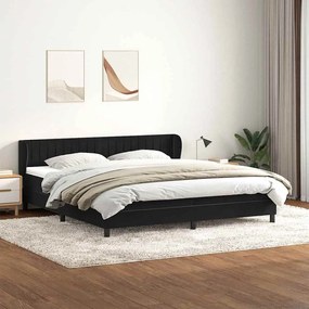 vidaXL Box Spring Κρεβάτι με στρώματα Μαύρο 200x210 cm Βελούδινο