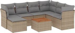 vidaXL Patio Sofa Set 7-θέσια Μικτό μπεζ και γκρι
