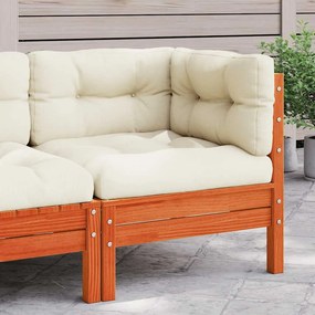 vidaXL Patio Sofa Καφέ ξύλο πεύκου
