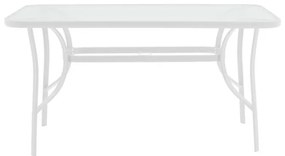 Τραπεζαρία Valor-Calan I σετ 5τεμ μέταλλο λευκό-καφέ textilene 120x70x70εκ