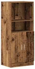 Ντουλάπι Κουζίνας Όψη Παλαιού Ξύλου 57x41,5x131,5εκ. Επεξ. Ξύλο - Καφέ