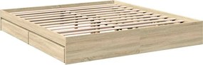 vidaXL Πλαίσιο Κρεβατιού με συρτάρια Sonoma Δρυς 200x200εκ. Επεξ. Ξύλο